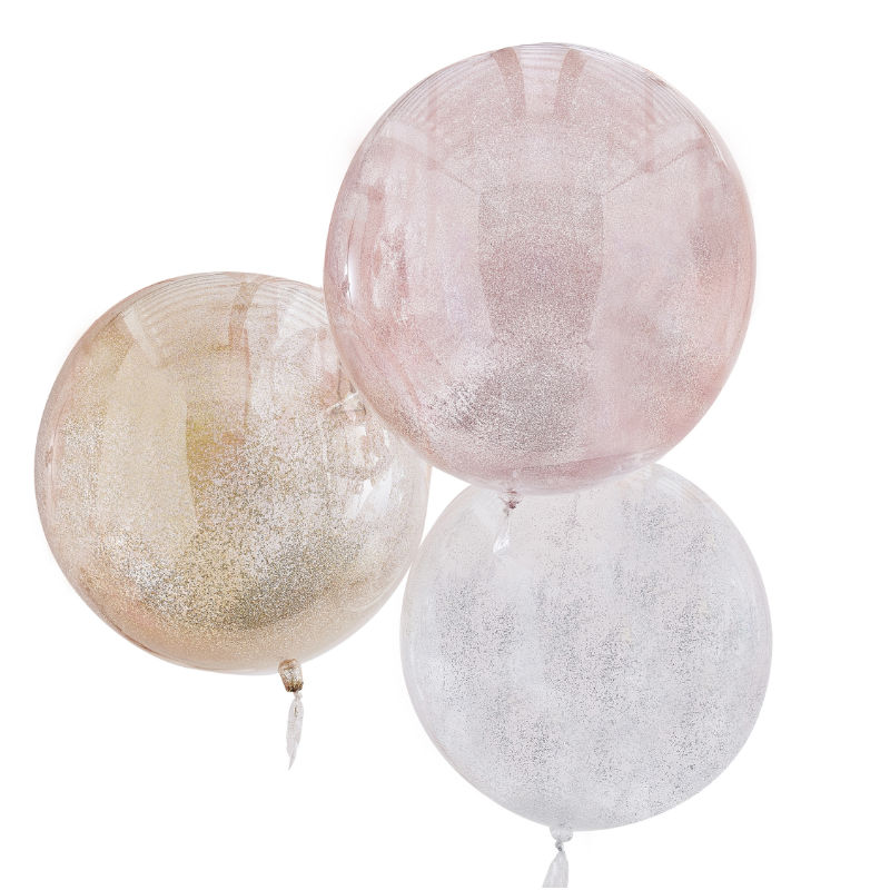 Luftballons Glitzer Pastel, 3 Stk.